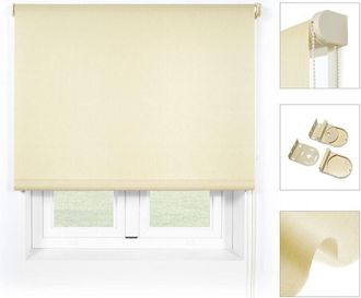 Blindecor Ara Premium Tenda traslucida tinta unita di alta qualità - Bianco, 110 x 240 cm (Larghezza x Altezza) Dimensioni del tessuto 107 x 235 cm - Tenda