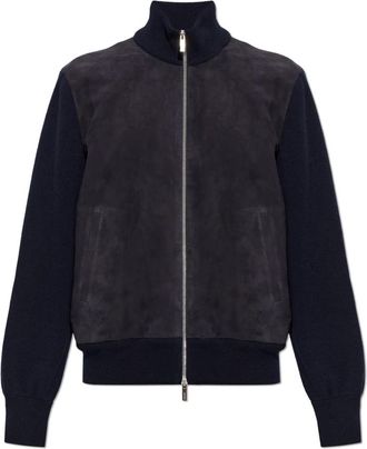 Ferragamo Stand Collar Jacket - Heren - Bomber jackets - Blauw - M - Wol - Jassen