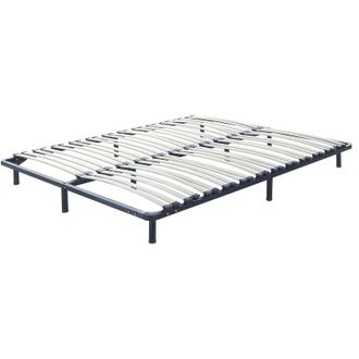 Beliani Somier De L&aacute;minas Independiente 180 X 200 Cm Con Patas Estructura De Metal 48 Listones De Madera Combourg