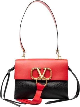 Valentino Pre-owned VRing Schoudertas - Dames - Vintage Schoudertas - Rood - ONE Size - Leer - Vintage