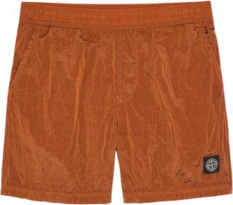 Stone Island Logo-appliqu&eacute;d Nylon Shorts - Orange - XL