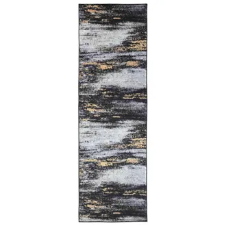 vidaXL Pasillo De Alfombra Lesaka Negro Y Dorado 100 X 100 Cm Vidaxl