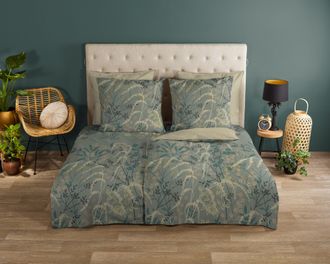 Good Morning Wendebettwäsche »Silve« 3 Stk. tlg. 100% Baumwolle, Renforcé, Reissverschluss, Wendeoptik, Blätter