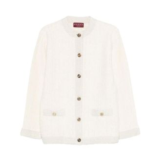 Gucci Truien & Vesten, Dames, Beige, M, Rondgebreid Vest