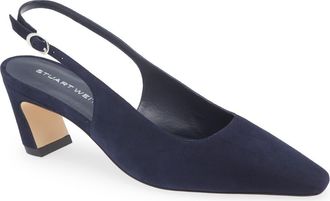 Stuart Weitzman Stassi Slingback 50 Pump in Nice Blue at Nordstrom, Size 10.5