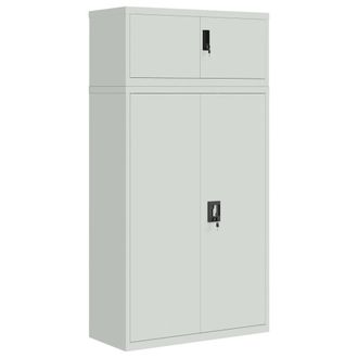 Berkfield Home File Cabinet Light Grey 90x40x180 cm Steel | Size: 90 x 40 x 180 cm