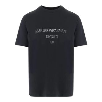 Emporio Armani Heren, Tops, Blauw, Maat: XL Katoen