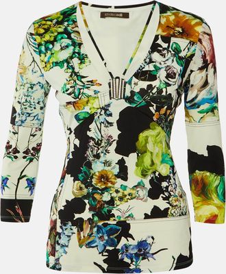 Roberto Cavalli Multicolor Printed Jersey Top