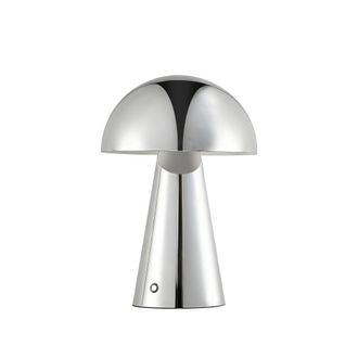 Lindby L&aacute;mpara de mesa LED de metal plateado