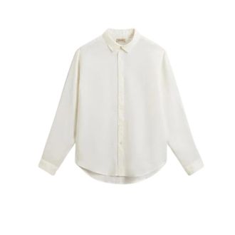 Woolrich Casual Shirts, male, White, Size: XL Pure Linen Shirt