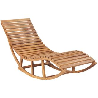 vidaXL Tumbona Mecedora De Madera De Teca Maciza Vidaxl
