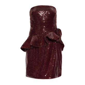Rotate Abito con paillettes monospalla - - Dresses - Donna - Rosso - XS