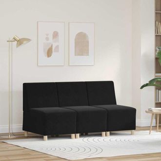 vidaXL Vidaxl - Unidad De Sof&aacute; Modular Sin Brazos 3 Pcs Negro 55 X 74 X 82 Cm
