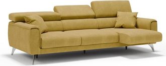 Divani.Store Sof&aacute; 3 plazas extensibles en tejido impermeable 244 cm amarillo