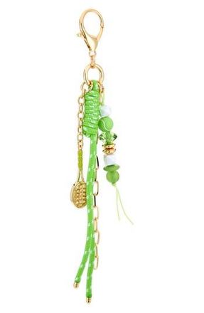 Leith Beaded Tennis Ball Bag Charm in Green Multi- Gold at Nordstrom Rack