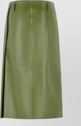 Marni leather asymmetric pocket midi straight skirt