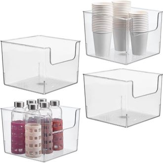 iDesign Open-Front Storage Bin for Kitchen, Pantry, Bathroom, Office, Set of 4, Clear, Made in USA at Nordstrom