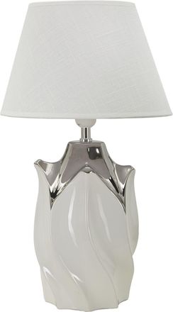 Mauro Ferretti Lámpara de cerámica blanca y plateada ø 30x51 cm