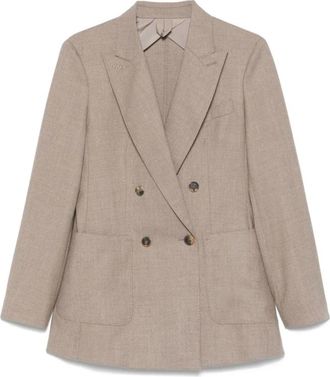 Max Mara Harald Jacket - Dames - Blazers - Beige - L - Leer - Jassen