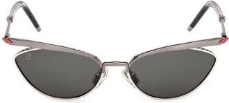 Christian Louboutin 56mm Geometric Sunglasses in Ruthenium /Palladium at Nordstrom