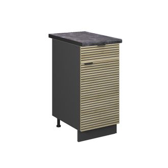 Vicco Mueble Bajo De Cocina Fame-line, Panel De Roble, 40 Cm, Et Antracita