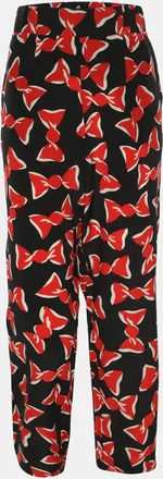 Moschino Boutique Moschino Black/red Bow Printed Silk Trouser