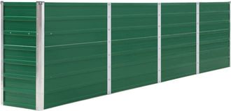 vidaXL Vidaxl - Jardinera Elevada De Acero Galvanizado Verde 320x40x77 Cm