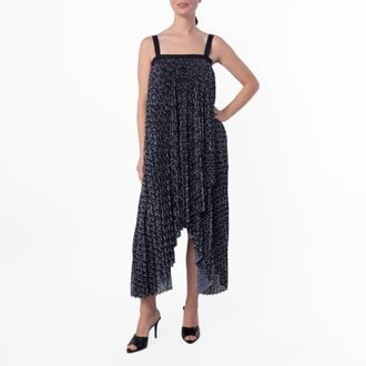 Burberry Pleated Chain Print Dress, Brand Size 10 ( US Size 8 )
