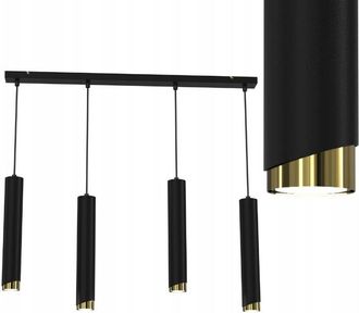 OEM L&aacute;mpara Colgante Regleta Tubo Tubo 4x Gu10 Negro Y Oro Bisel