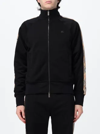 Burberry Felpa con zip in misto cotone con collo a dolcevita e logo EKD