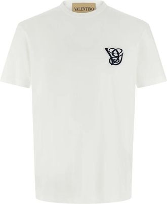 Valentino Garavani Logo Embroidery T-shirt - Heren - T-shirts - Wit - XL - Katoen - Tops