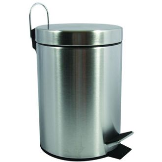 MSV Msv - Papelera Con Pedal De Acero Inoxidable 3l Acero Inoxidable Satinado
