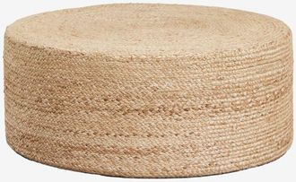 Sklum Puff De Jard&iacute;n Redondo En Yute Natural Elinne Sklum