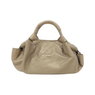 Loewe Pre-owned Leren Handtas - Dames - Vintage Handtas - Beige - ONE Size - Leer - Vintage