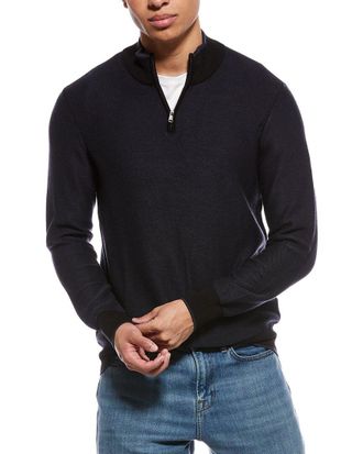 Raffi Links Stitch Zip Mock Neck Sweater