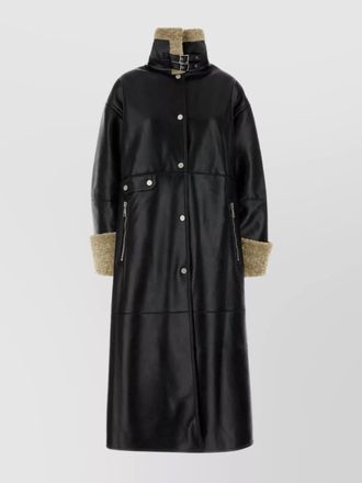 Nanushka liesel coat in synthetic leather