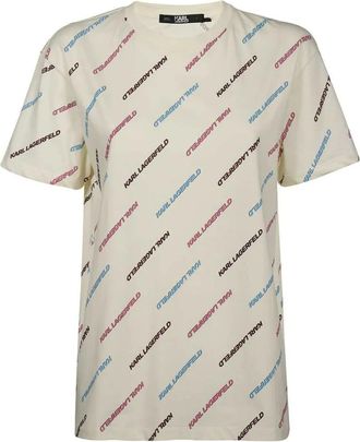 Karl Lagerfeld T-shirt con logo - Toni neutri
