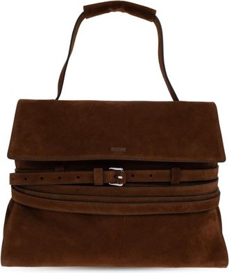 Moschino Su&egrave;de Handtas - Dames - Schoudertassen - Bruin - ONE Size - Su&egrave;de - Tassen