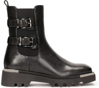 Kazar Zwarte leren laarzen in rockstijl - Dames - Chelseaboots - Zwart - 40 EU - Leer - Schoenen