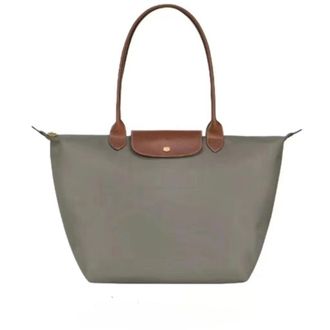 Generic Multipurpose Tote Bag: Foldable Soft Nylon, 3 Sizes, Stylish Water-Resistant Designer Handbag for Work, Travel, Gym (Classic turtledove gray,Medium)