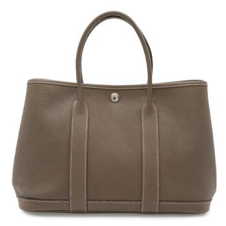 Herm&egrave;s Etoupe Gray Negonda Leather Handbag Tote Bag (Pre-Owned)