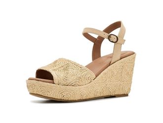 Gentle Souls Nevio Womens Wedge Shoes Natural Raffia : 8.5 M, Leather