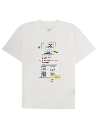 Maison Margiela White Graphic Print Cotton T-Shirt
