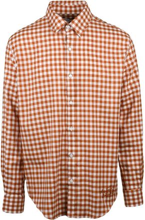 Maison Kitsun&eacute; White Cotton Striped Shirt