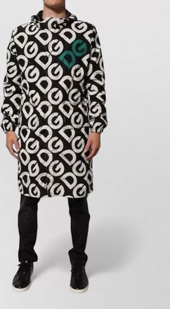 Dolce & Gabbana logo print hooded raincoat