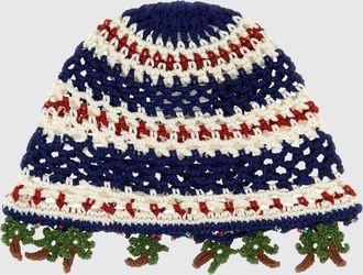 Alanui Striped Crochet Cotton Beanie Hat
