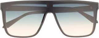 Quay 138mm Nightfall Medium Shield Sunglasses in Black/taupe at Nordstrom Rack