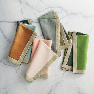 Frontgate Set of 4 Dip Dye Napkins - Beige/Taupe/Gray - Frontgate