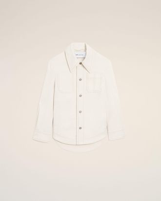 Ami White Cotton Worker Buttoned Jacket White - XXL - Unisex