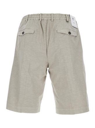 Pantaloni Torino Cotton-Linen Blend Bermuda Shorts - Beige